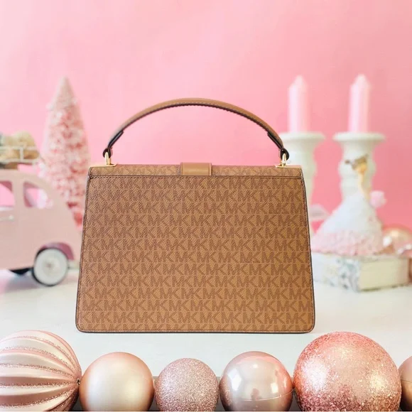 Final Sale!!! 👜 MICHAEL KORS 🌺 Greenwich Medium Logo Satchel - Picture 2 of 14